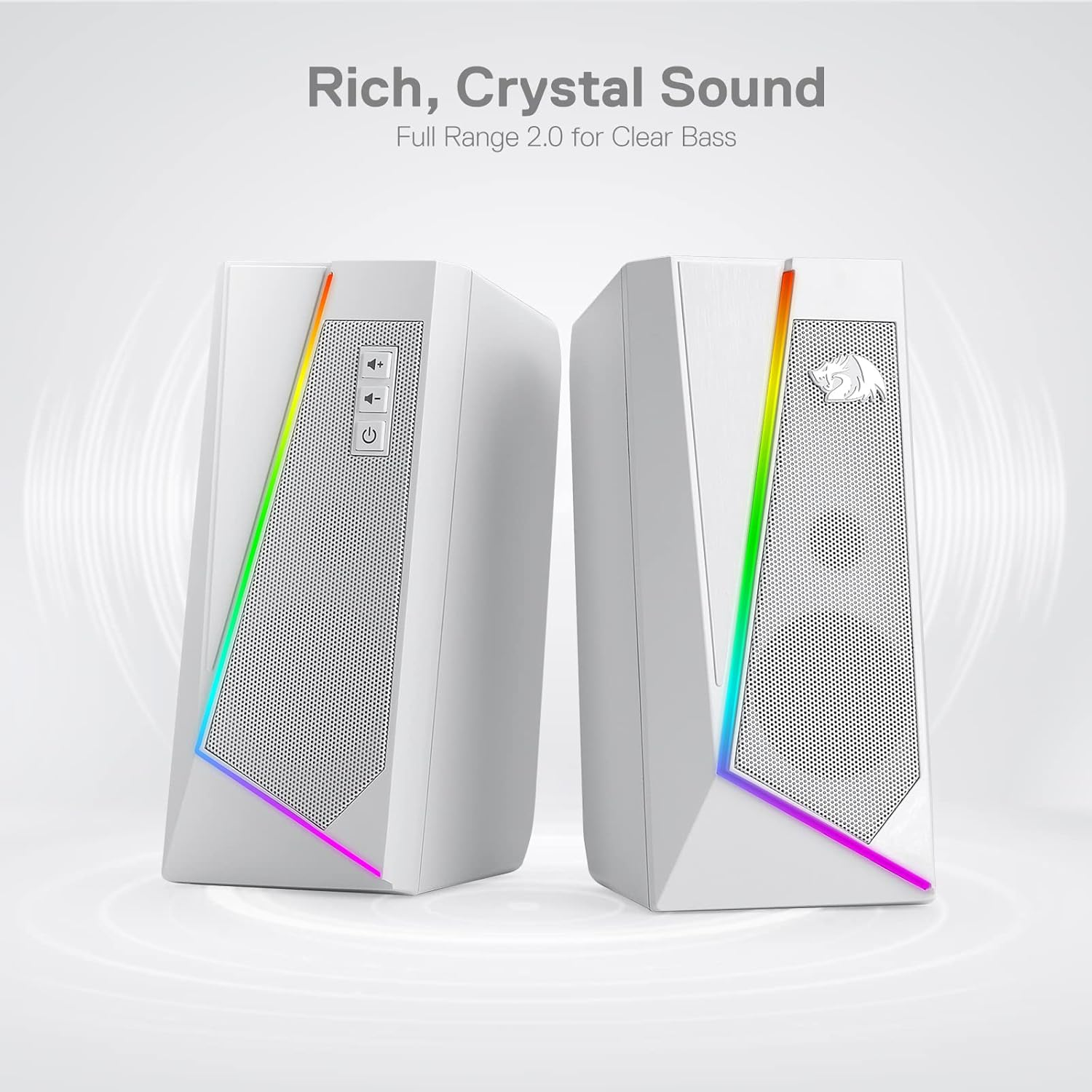 Redragon ANVIL GS520 RGB Desktop Speakers - White Redragon ANVIL GS520 RGB Desktop Speakers - White